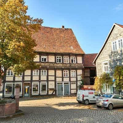 Fachwerkhäuser in Hornburg.